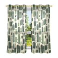 thumbnail image 6 of Yayeee Window Curtains Light Filtering 63"x42" Grommet Panel Pair Home Living Room Decor, Green Geometric, 6 of 7