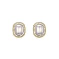 thumbnail image 1 of 2023 estilo coreano diseño sentido cuadrado redondo perla elegante Stud pendientes S925 plata aguja minoritario temperamento pendientes ZefeiWu 9024715085948, 1 of 1