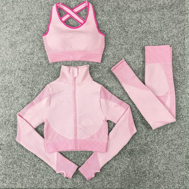 Conjunto de yoga de punto sin costuras para otoño e invierno, conjunto sexy de tres piezas para fitness y caderas de Lulu