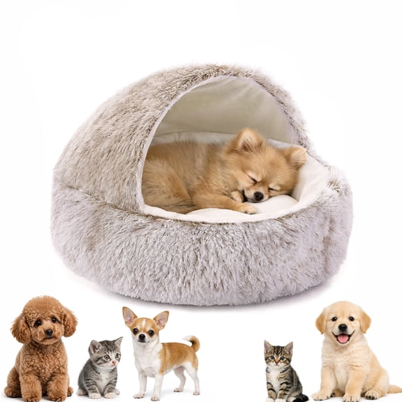 40cm Dog Cave Bed for Medium Dogs, Cute Cat Bed, Covered Washable Pet Bed for Indoor Cats and Dogs, Cozy Round Pet Nest
