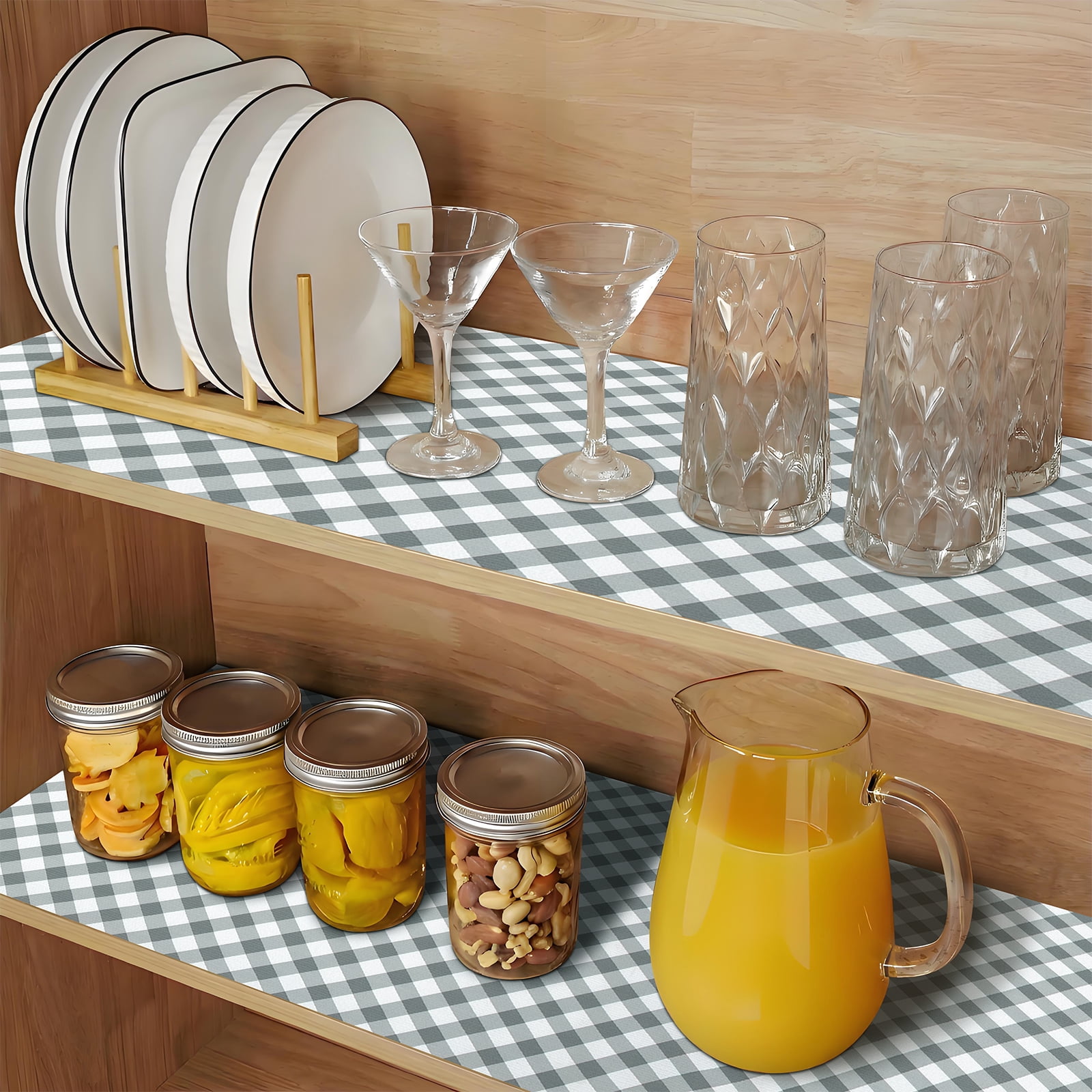 RAY STAR 12x120 Inch Shelf Liner Non Slip, Non Adhesive Drawer Liner, Waterproof Shelf Liners for Kitchen Cabinets