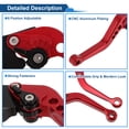 thumbnail image 4 of Palancas de freno y embrague cortas Unique Bargains para Yamaha MT-10/FZ-10 2017-2021, palanca de freno ajustable en 6 posiciones, aleación de aluminio, roja, 1 par, 4 of 7