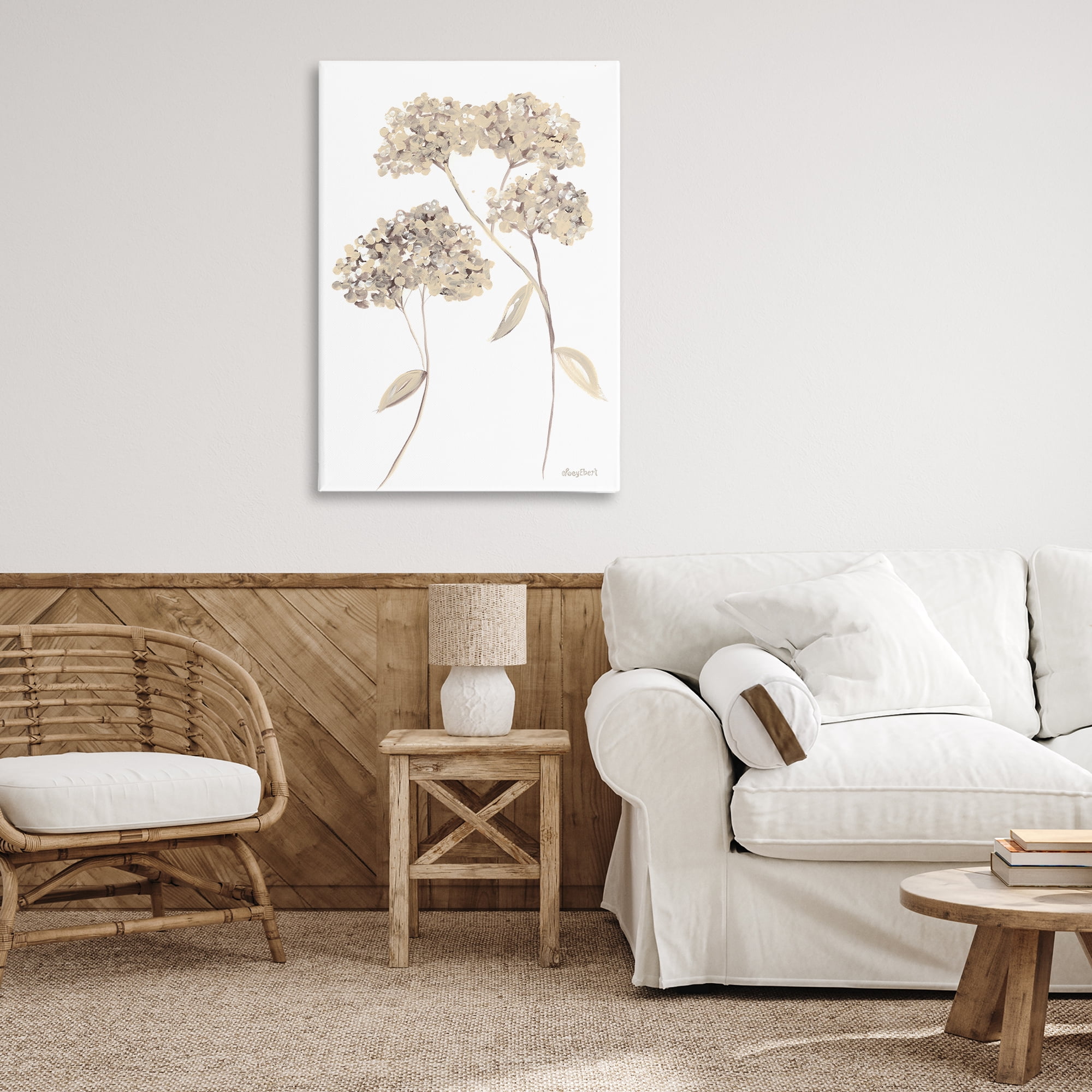 Stupell Industries Soft Geranium Florets Botanical & Floral Painting Gallery Wrapped Canvas Art Print Wall Art, 24 x 36