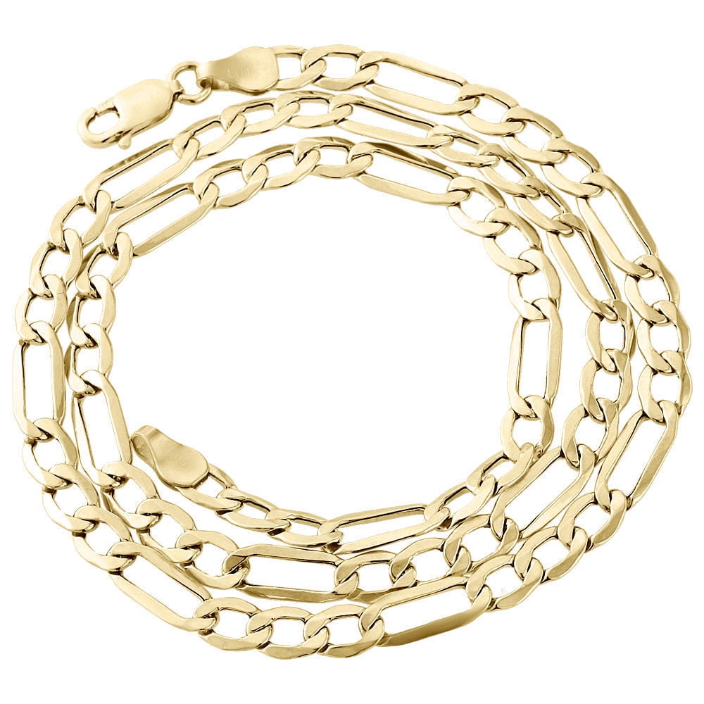 Real 10K Yellow Gold Solid Figaro Chain 
