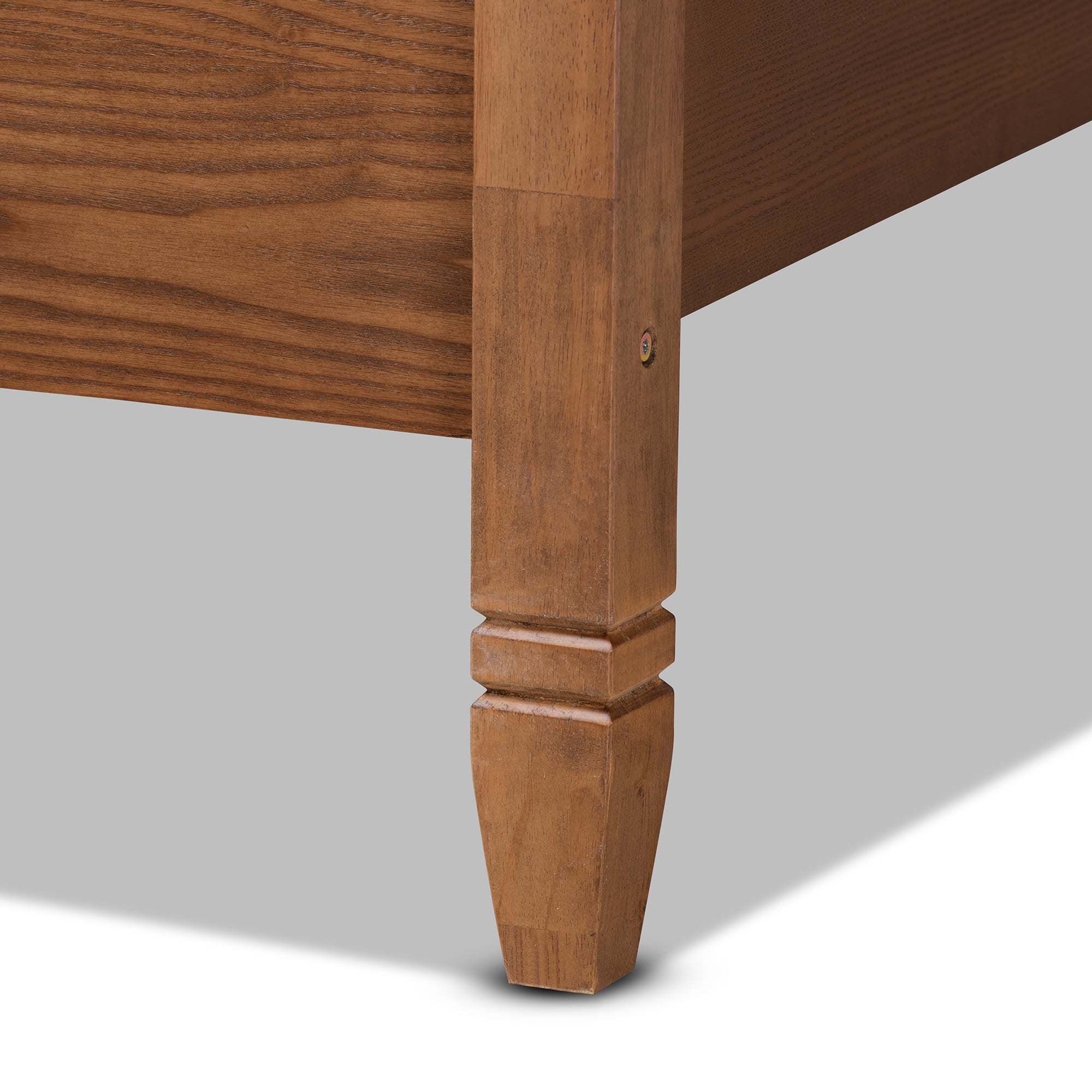 Baxton Studio Malia Contemporary Engineered Wood Back Support Canopy Bed, Queen, Walnut Brown