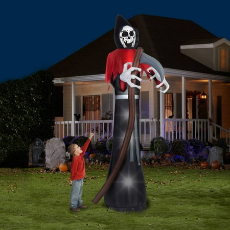 12' Tall Grim Reaper Halloween Airblown Inflatable - Walmart.com