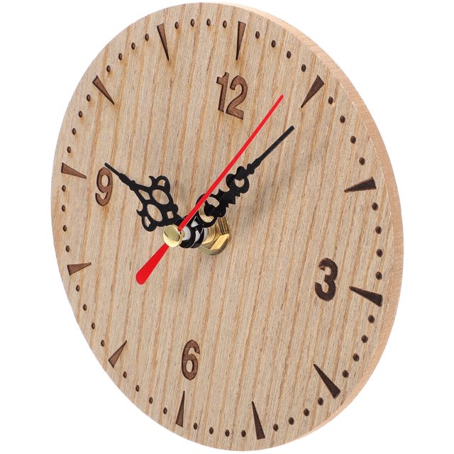 Reloj pequeño decorativo redondo para colgar en la pared, silencioso, retro, de madera, para el hogar, de metal y para oficina