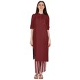thumbnail image 6 of Phagun Cotton Kurta Palazzo Set, Solid Ethnic Kurti Printed Pant Co-Ord Set For Women, 6 of 8