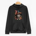 thumbnail image 2 of JEUXUS Funny Ginger Cat Chicken Ride Orange Cat Chicken Lover Cats T-Shirt Long-sleeved Hoodie, 2 of 4