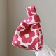 thumbnail image 4 of Bolsos de mano para mujer, diseño de flores, bolso de muñeca tejido, gran capacidad para el trabajo (rosa roja), 4 of 8