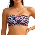 thumbnail image 6 of Yuanlong Women's Bandeau Detachable Spaghetti Straps Swimsuit Tops Padded Stylish Minimalist Beachwear Swimwear Bikini Top, 6 of 7