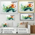 thumbnail image 4 of Designart "Abstract Expression in Green and White V" Abstract Framed Wall Art Decor - Modern White Abstract Painting Hallway Framed Wall Art Decor, 4 of 6