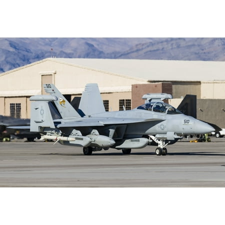 A US Navy EA-18G Growler taxis out for takeoff at Nellis Air Force Base Nevada Poster Print by Rob EdgcumbeStocktrek