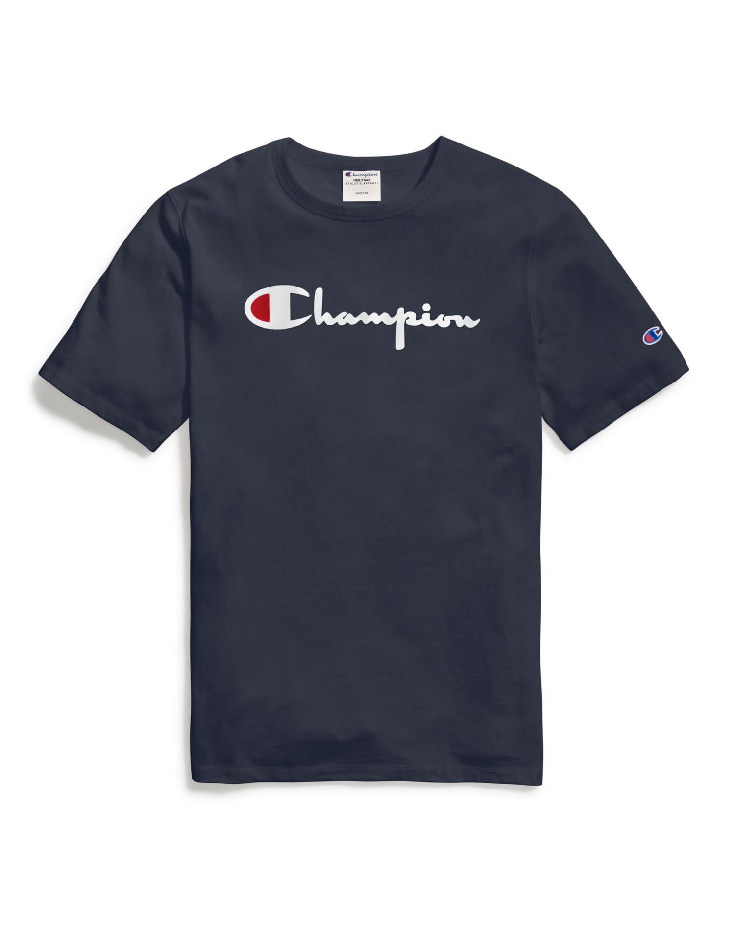 champion men's cotton script logo tee