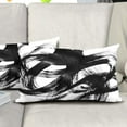 thumbnail image 2 of Black White Pillow Covers 12x20 Set of 2 Abstract Line Modern Art Throw Pillows Modern Minimalist Style Decorative Lumbar Cotton Cushion Case for Home Sofa Couch Bed, Black Art Line, 2 of 6
