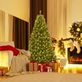 thumbnail image 1 of Gymax 6FT Pre-Lit Christmas Tree Hinged Artificial Tree w/ Metal Stand LED Lights, 1 of 10
