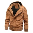 thumbnail image 4 of Men's Fit Relaxed Work Coat Fleece Lined Waterproof Workwear Winter Hooded Jacket with Multiple Pockets, 4 of 8