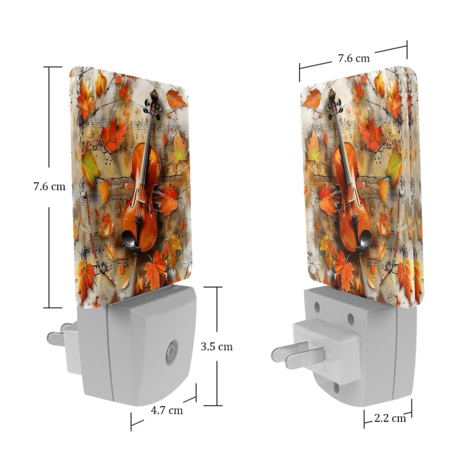 PhooArto Maple Leaves Violin Music Plug in LED Night Light Auto Sensor Dusk to Dawn Decorative Night for Bedroom, Bathroom, Kitchen, Hallway, Stairs, Baby's Room, Energy Saving