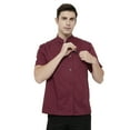 thumbnail image 4 of Toptie Short Sleeve Chef Coat Jacket Red Lightweight Button Chef Uniform, 4 of 7