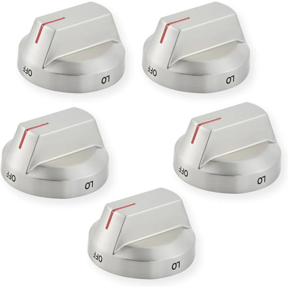 DG94-04167 Stainless Steel Gas Stove Knobs Replacement for Samsung Stove Oven Knobs DG94-04167A NX60A6511SS NX60A6111SS Samsung Range Knobs Gas Cooktop Burner Control Knobs 5Pcs