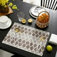 thumbnail image 5 of Placemat Medieval Geometric Brown Khaki Retro Dining Table Tableware Mats Kitchen Dish Mat Pad 4/6pcs Table Mat Home ration, 5 of 7