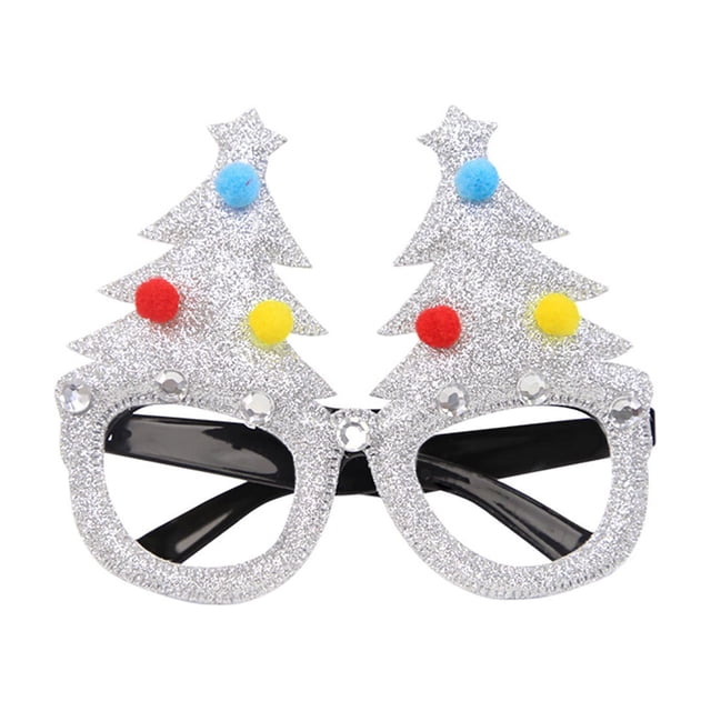 Decoraciones festivas Decoraciones navideñas Decoración navideña Gafas Festival Fiesta Disfraces Marco de ojos brillante de Papá Noel Accesorios para fotos navideñas Adornos navideños Decoraciones nav