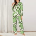 thumbnail image 2 of Pofeuu Cute Frog Print Womens Pajamas Set Long Sleeve Sleepwear Button Down Nightwear Soft Pj Lounge Sets Button Down Pajamas Women-Medium, 2 of 7