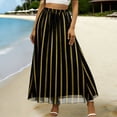 thumbnail image 2 of VBVC Women's Striped Chiffon Maxi Skirt,Ladies Lightweight Long Skirt,Summer Dressy Work Skirt For Women,Black,S-2XL, 2 of 7