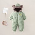 thumbnail image 2 of Newborn Baby Bear Onesie Baby Fleece Snowsuit Jumpsuit Hooded Footie Thick Winter Outwear for Infant Boys Girls, 2 of 9