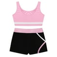 thumbnail image 3 of Eandarui Kids Girls Gymnastic Ballet Dance Outfits Sleeveless Crop Tops and Booty Shorts Tracksuits Pink 16, 3 of 7