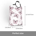 thumbnail image 2 of Cauagu Pink Butterflies (2) Print Hamper Basket Bin,Extra Large Dirty Clothes Hamper 50L Laundry Baskets with Handles Laundry Hampers for Bedroom/Living Room/Bathroom, 2 of 5