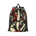 thumbnail image 3 of Daiia Red Mushrooms Vintage Canvas Backpack for Men and Women ,Hiking Backpack,Travel Laptop Bag for School,Large Capacity Backpack, 3 of 8