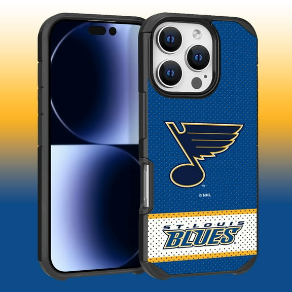 Apple iPhone 16 Pro (6.3) - NHL Licensed St. Louis Blues Team Logo on Jersey Textured Dual Layer Case