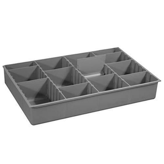 durham 124-95-adl-ind large, polypropylene, variable compartment insert, 9 dividers, gray