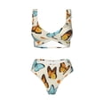 thumbnail image 4 of Rocae Butterflies for Bikini Set for Women Two Piece Sexy High Swimsuits Split Crossover Bikini X-Large, 4 of 9