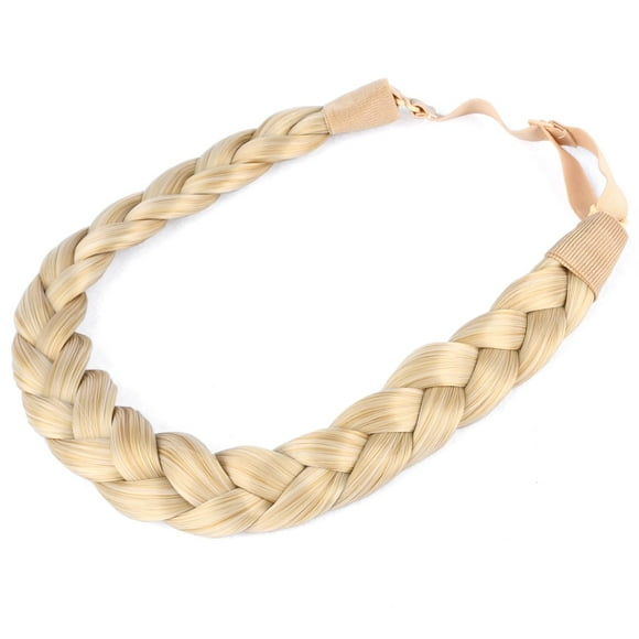 DIGUAN Diadema trenzada de pelo sintético, trenzas trenzadas anchas y gruesas clásicas, postizo elástico para mujer y niña, accesorio de belleza, 55g aHairBeauty (lirio blanco)