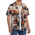 thumbnail image 2 of Naloa Cute Forest Mushrooms Men's Loose Fit Cuban Collar Short-Sleeve Shirt, Hawaiian Shirts, Mens Shirts Casual for Everyday Wear Outings-4X-Large, 2 of 5