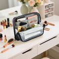 thumbnail image 7 of Standing Pencil Case with Base Large Capacity Stationery Pouch Pen Bag with Zipper for Women Men White Flowers with Blue Butterflies, 7 of 7