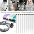 thumbnail image 2 of LAICAIW Extensions de Cheveux Colorées de 22 Pouces, Mèches de Fête Multicolores à Clipser, Extensions de Cheveux Synthétiques (10 Pcs-Blanc), 2 of 6