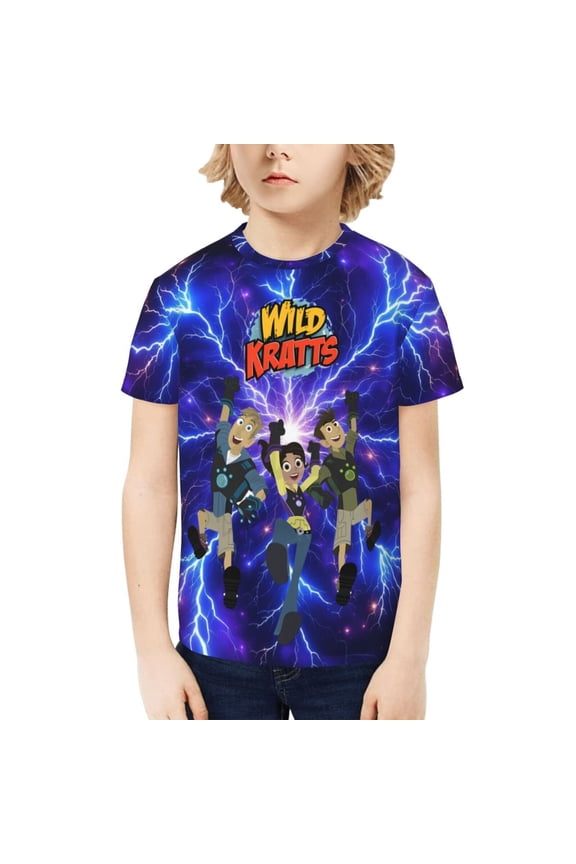 Wild Kratts Kids T-Shirt 3d Printed Graphic T-Shirts Boys And Girls Short Sleeve Shirts For Youth Kids Large