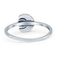 thumbnail image 3 of Round Crescent Moon Ring Black Agate 925 Sterling Silver Size 10, 3 of 6