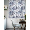 thumbnail image 4 of Blue Floral Sheer Curtains 63 Inch Length 2 Panels Set Window Treatments, Spring Botanical Flowers Leaves Vintage Rod Pocket Semi Curtains for Living Room/Bedroom/Kitchen Décor, 104"W x 63"L, 4 of 7