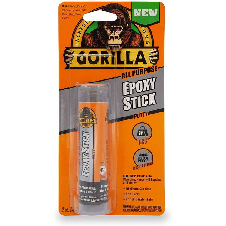 Gorilla All Purpose Epoxy Stick Putty 2 Ounce Waterproof Permanent
