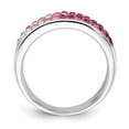 thumbnail image 2 of Sterling Silver Stellux Crystal Pink & White Ombre Band Ring, 2 of 5