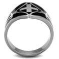 thumbnail image 3 of Luxe Jewelry Designs Stainless Steel Cross Design Men's Ring with Epoxy Black Jet - Size 13 (Pack of, 3 of 4