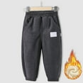 thumbnail image 2 of Povozer Toddler Boys Girls Fleece Pants Baby Pull-On Pants Winter Warm Sherpa Lined Sweatpants Jogger Kids Harem Cute Clothes(Gray,6-7 Years), 2 of 6