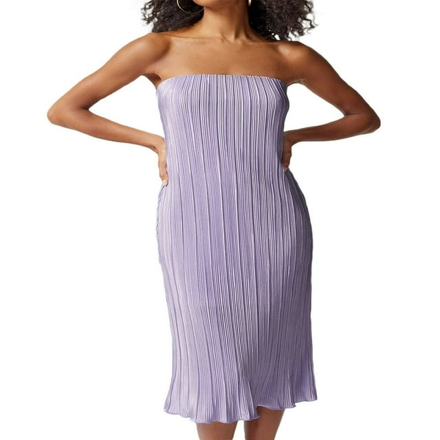 Solid Color Pleated Summer Dress for Women