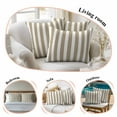 thumbnail image 5 of Throw Pillow Covers 16x16 Inch Set of 2 Khaki Stripes Decorative Pillow Covers Browm Vertical Striped Cushion Cover Pillowcase for Sofa Couch Bed Home Decor, 5 of 9