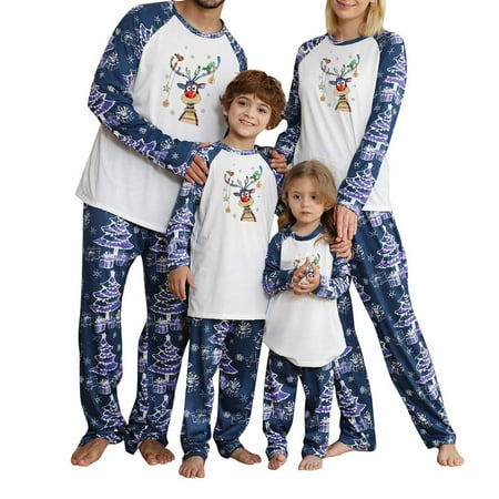 

Family Christmas Pajamas Set Christmas Tree Print Tops with Pants