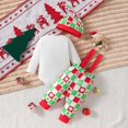 thumbnail image 6 of OJSFQUFP 3Pcs Baby Christmas Suit Long Sleeve Bow Tie Bag Romper Clothes Strap Pants Christmas Outfit My First Christmas, 6 of 9